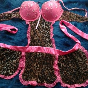 NWOT Hot Pink & Leopard Print Lingerie